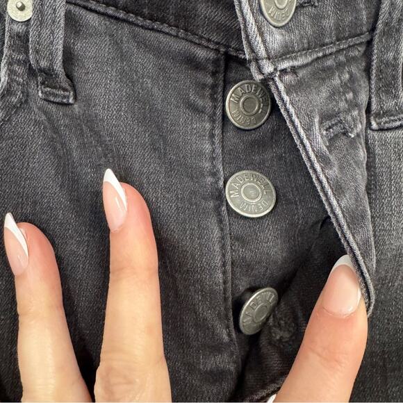 Madewell Black 10in High Rise Skinny Jeans Womens 25P Button Fly Casual Denim - Picture 6 of 12
